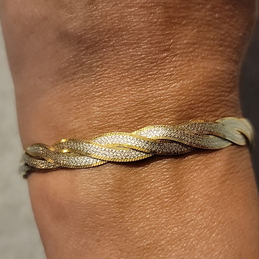 Italian Sterling and Gold Vermeil Vintage Bracelet